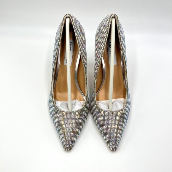 Steve Madden‎ Womens Altisha Rhinestone Jewel Encrusted Heels Pumps Shoes 6.5M - Picture 3 of 16